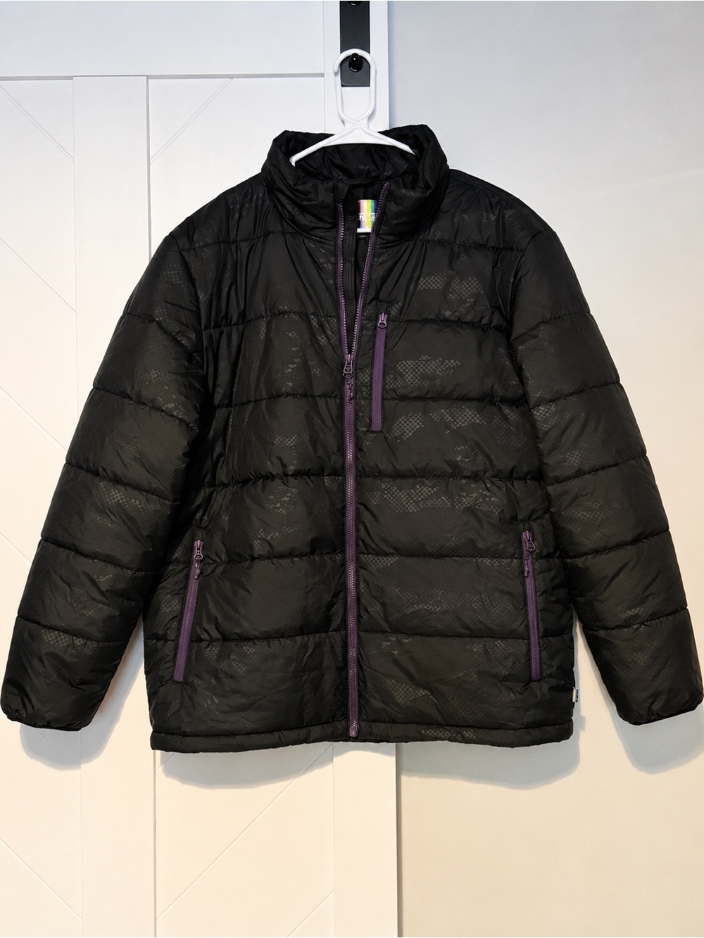 Vans Black Camo Puffer Jacket Rainbow Tag Limited Edition Large
